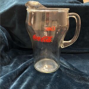 Coca-Cola Red Logo Glass Pitcher